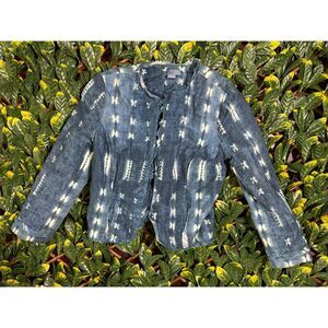 Lil Denim White Starbust Cropped Jacket Size XS